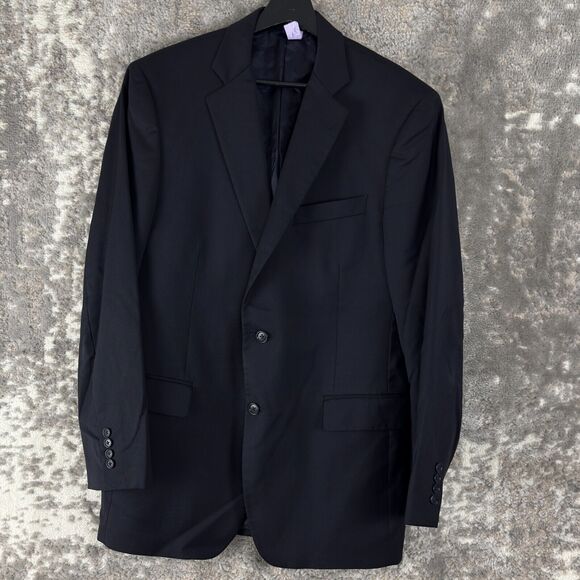 Brooks Brothers Mens Size 41L/35 100% Wool Blazer Jacket Black Long Sleeve - Picture 1 of 11